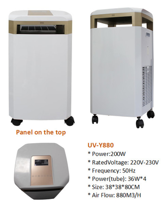 fluxo de ar UV dos vírus 880m/H da matança do purificador da desinfecção do ar de 200w 220V
