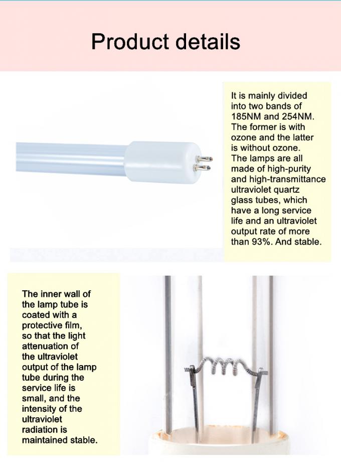 tubo conduzido uv ultravioleta T5 10W 15W 20W 30W 40W 4 da esterilização do bulbo da desinfecção das luzes da tubulação reta dobro uv do lado da lâmpada