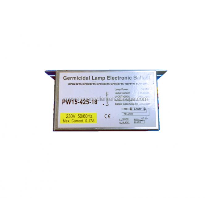 Reator eletrônico para reatores eletrônicos germicidas da lâmpada 15w da descarga clara UVC da alta intensidade da luz da desinfecção dos germes do vírus